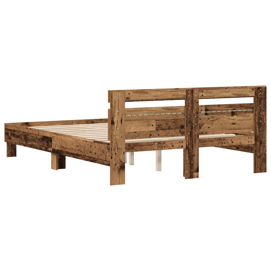 vidaXL Ramka łóżka Stare drewno 160 x 200 cm Drewno inżynieryjne