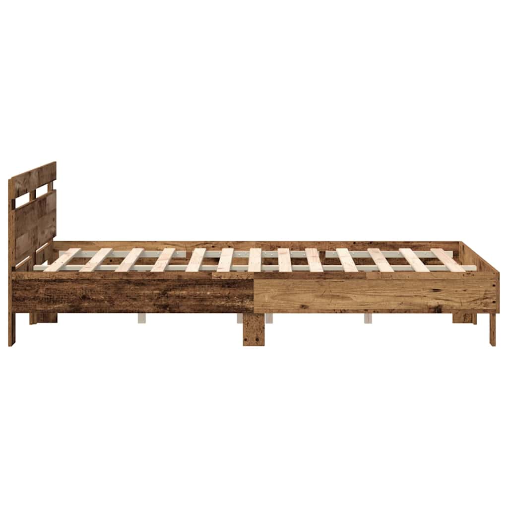 vidaXL Ramka łóżka Stare drewno 160 x 200 cm Drewno inżynieryjne
