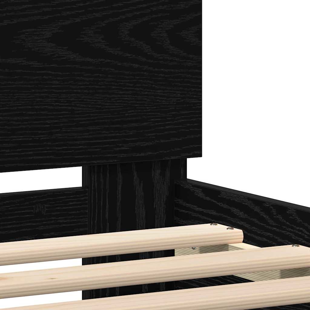 vidaXL Ramka łóżka Czarny Dąb 160 x 200 cm Drewno inżynieryjne