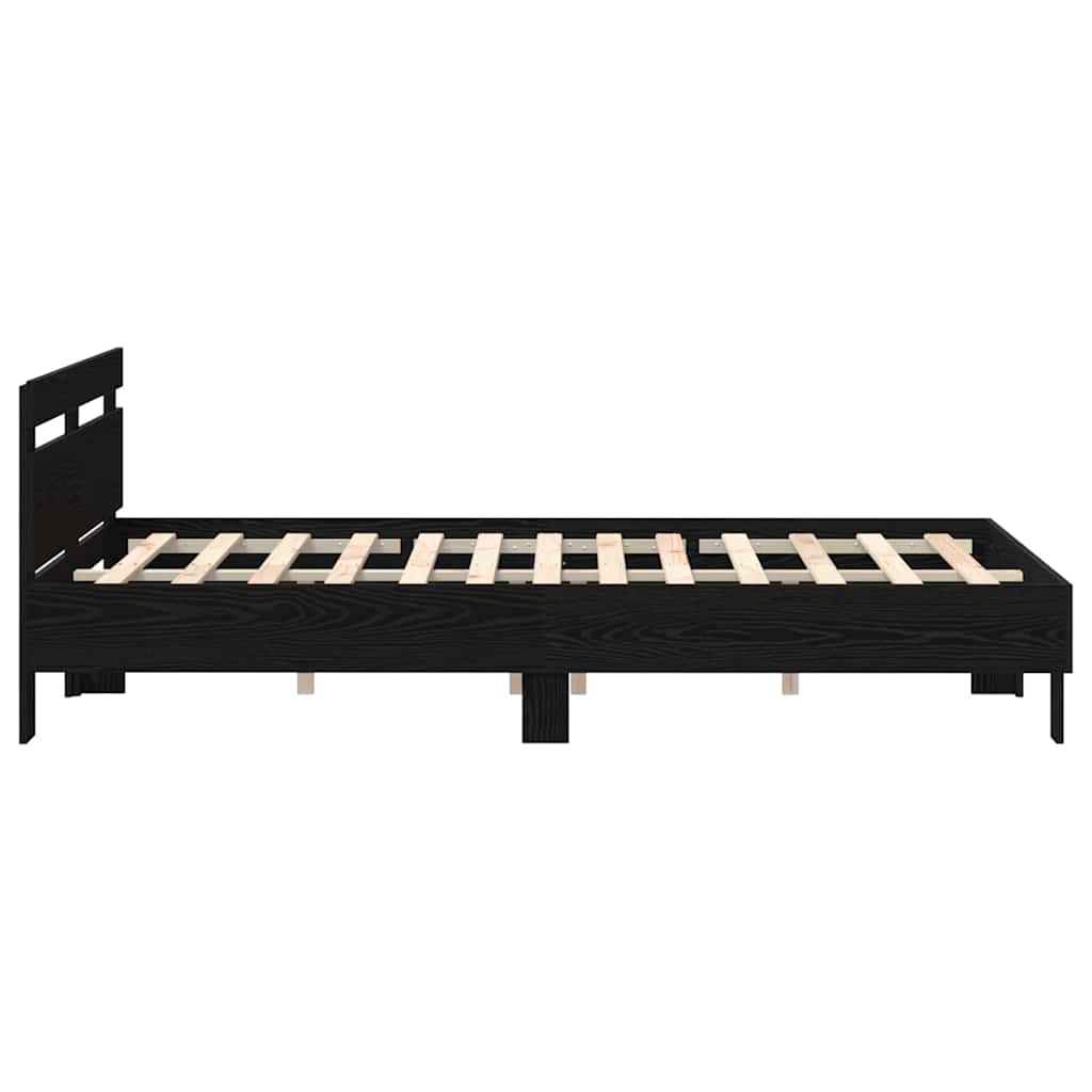 vidaXL Ramka łóżka Czarny Dąb 160 x 200 cm Drewno inżynieryjne