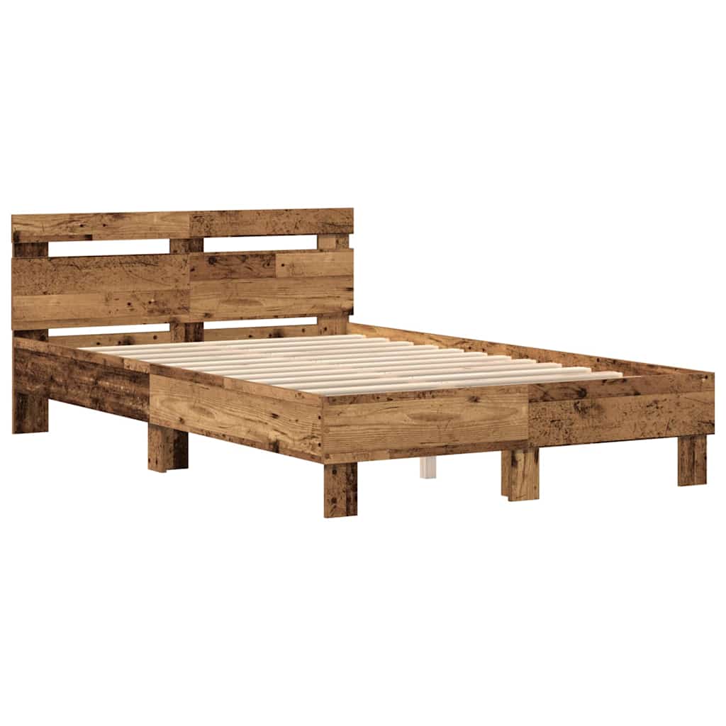 vidaXL Ramka łóżka Stare drewno 120 x 200 cm Drewno inżynieryjne