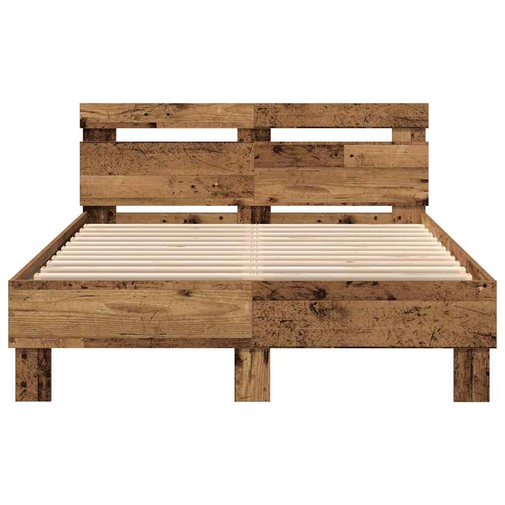 vidaXL Ramka łóżka Stare drewno 120 x 200 cm Drewno inżynieryjne