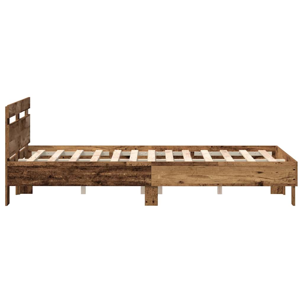 vidaXL Ramka łóżka Stare drewno 120 x 200 cm Drewno inżynieryjne