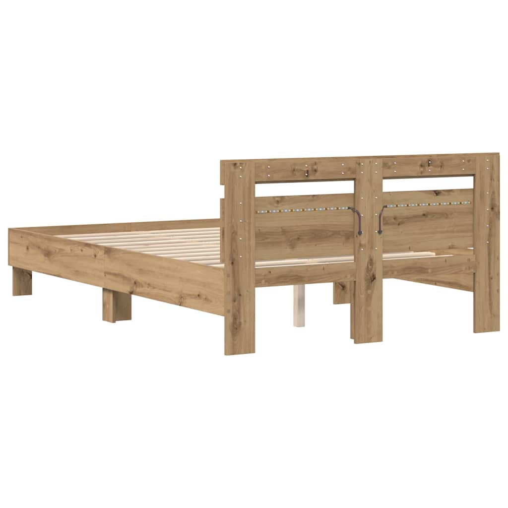 vidaXL Ramka łóżka Dąb rzemieślniczy 120 x 200 cm Drewno inżynieryjne