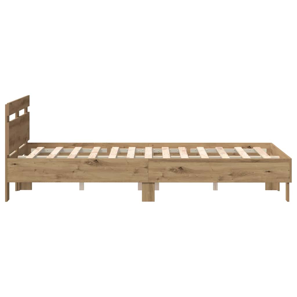 vidaXL Ramka łóżka Dąb rzemieślniczy 120 x 200 cm Drewno inżynieryjne
