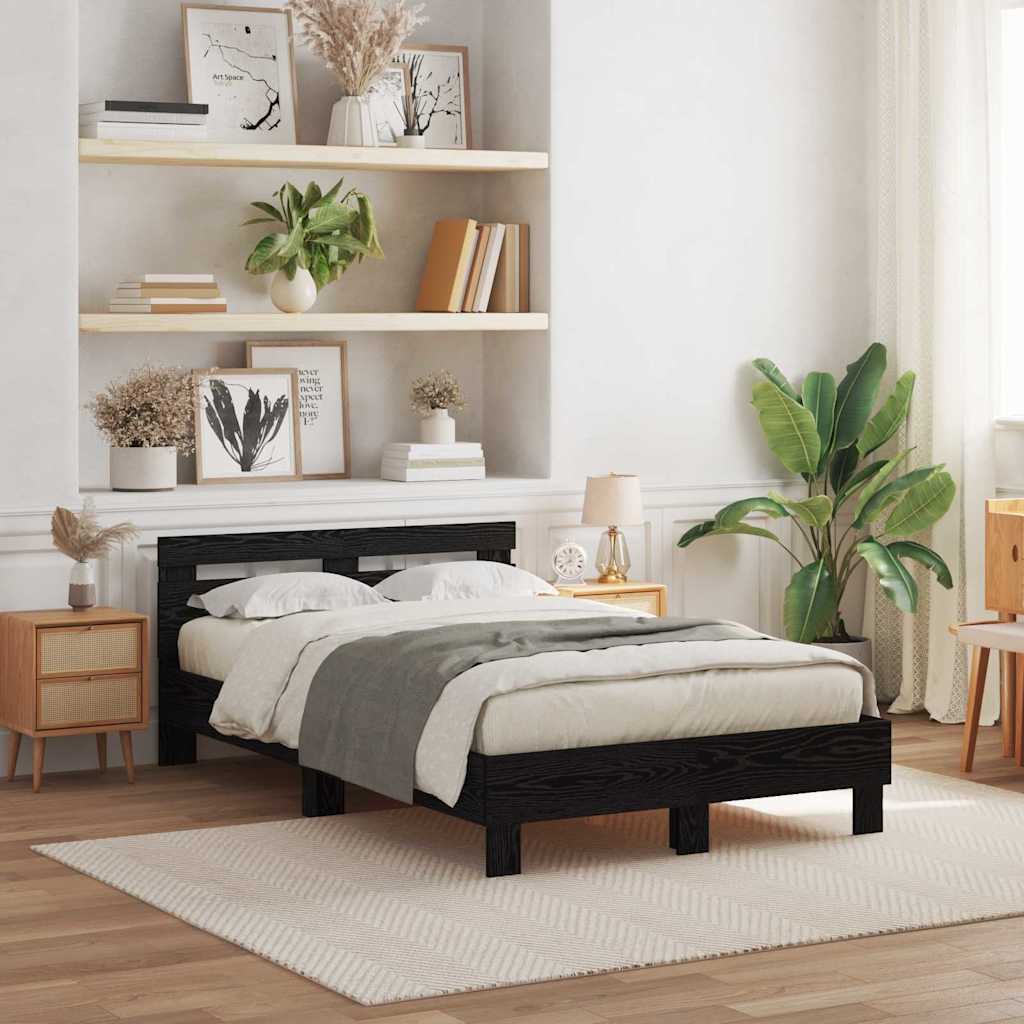 vidaXL Ramka łóżka Czarny Dąb 120 x 200 cm Drewno inżynieryjne