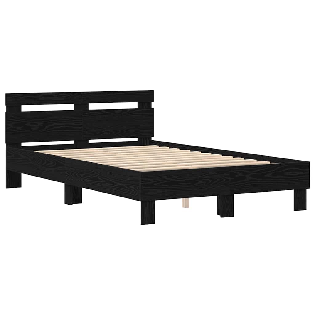 vidaXL Ramka łóżka Czarny Dąb 120 x 200 cm Drewno inżynieryjne