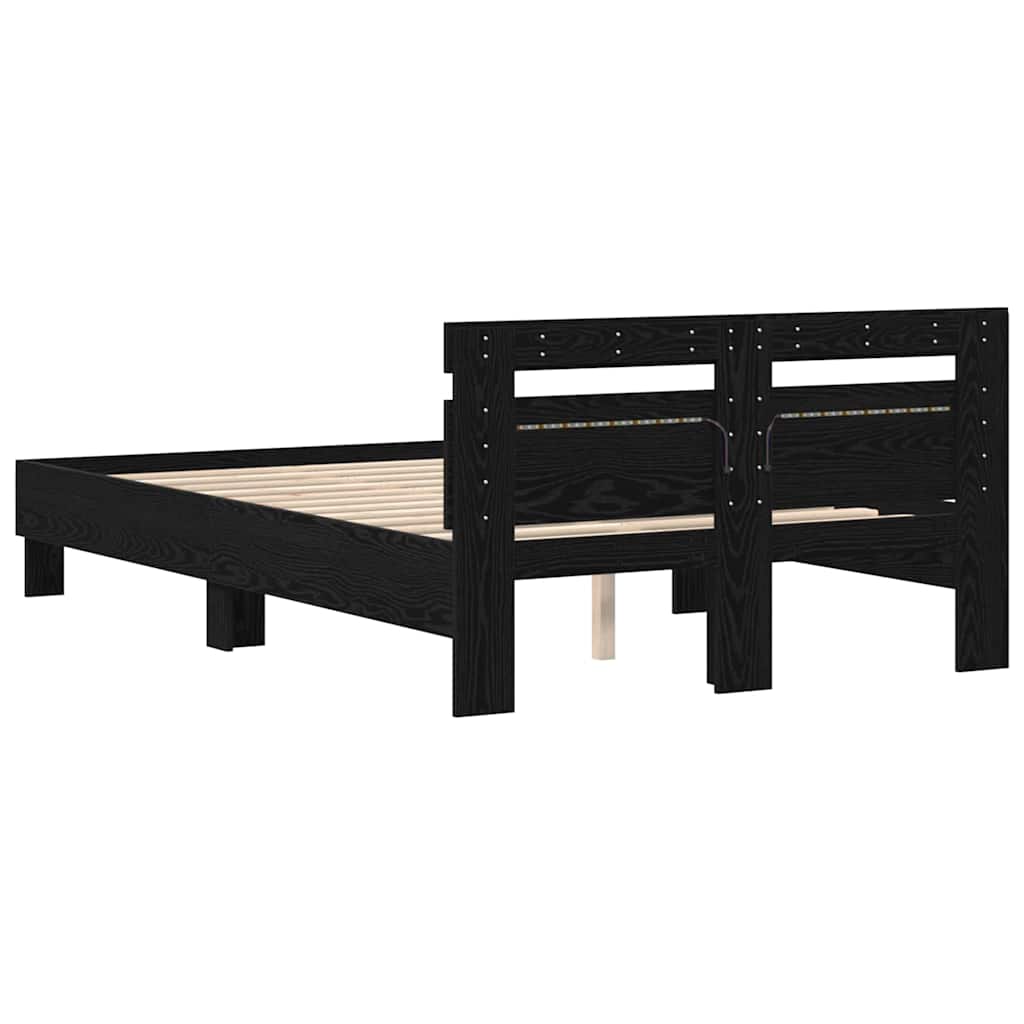 vidaXL Ramka łóżka Czarny Dąb 120 x 200 cm Drewno inżynieryjne