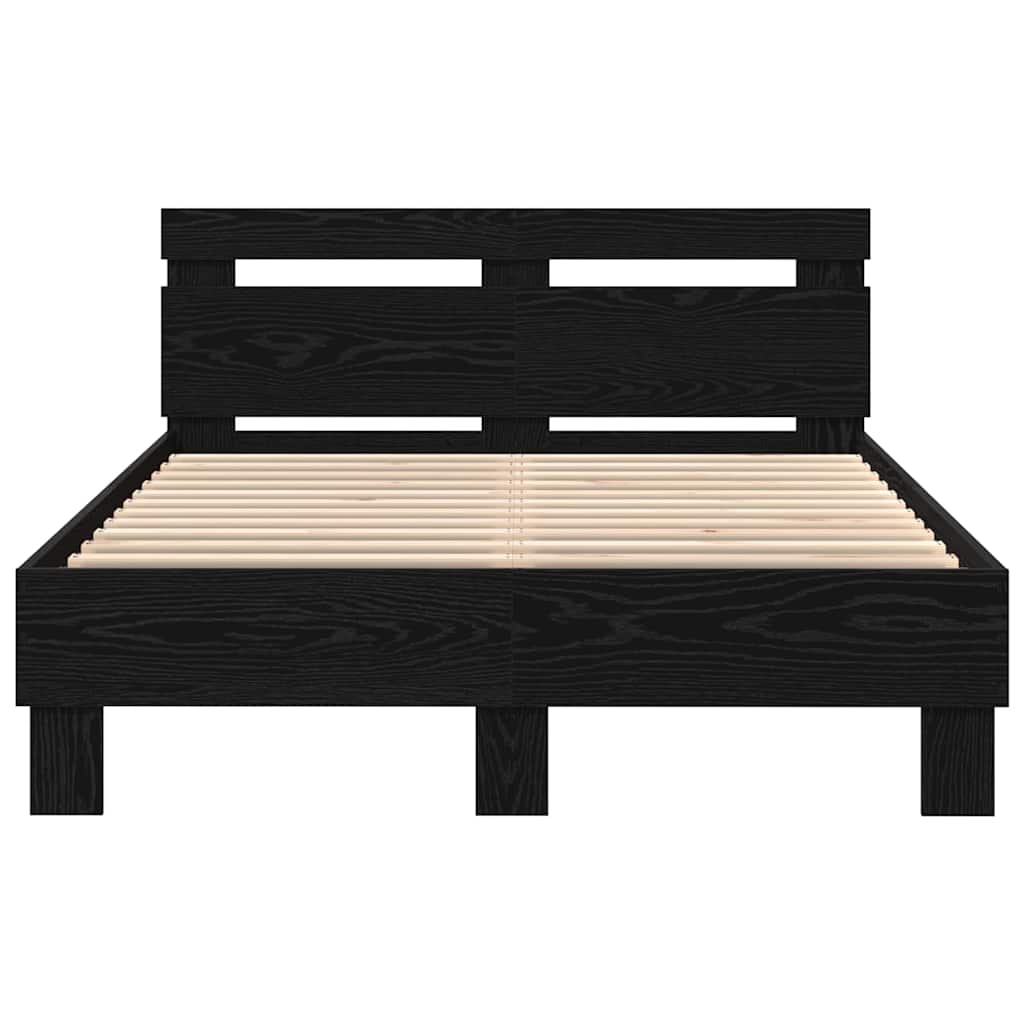 vidaXL Ramka łóżka Czarny Dąb 120 x 200 cm Drewno inżynieryjne