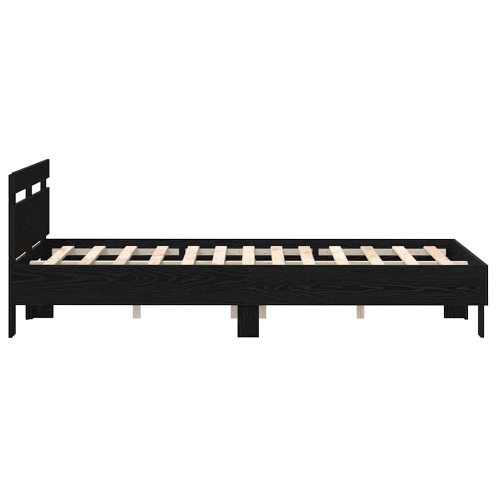 vidaXL Ramka łóżka Czarny Dąb 120 x 200 cm Drewno inżynieryjne
