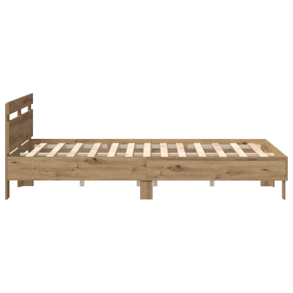 vidaXL Ramka łóżka Dąb rzemieślniczy 140 x 190 cm Drewno inżynieryjne
