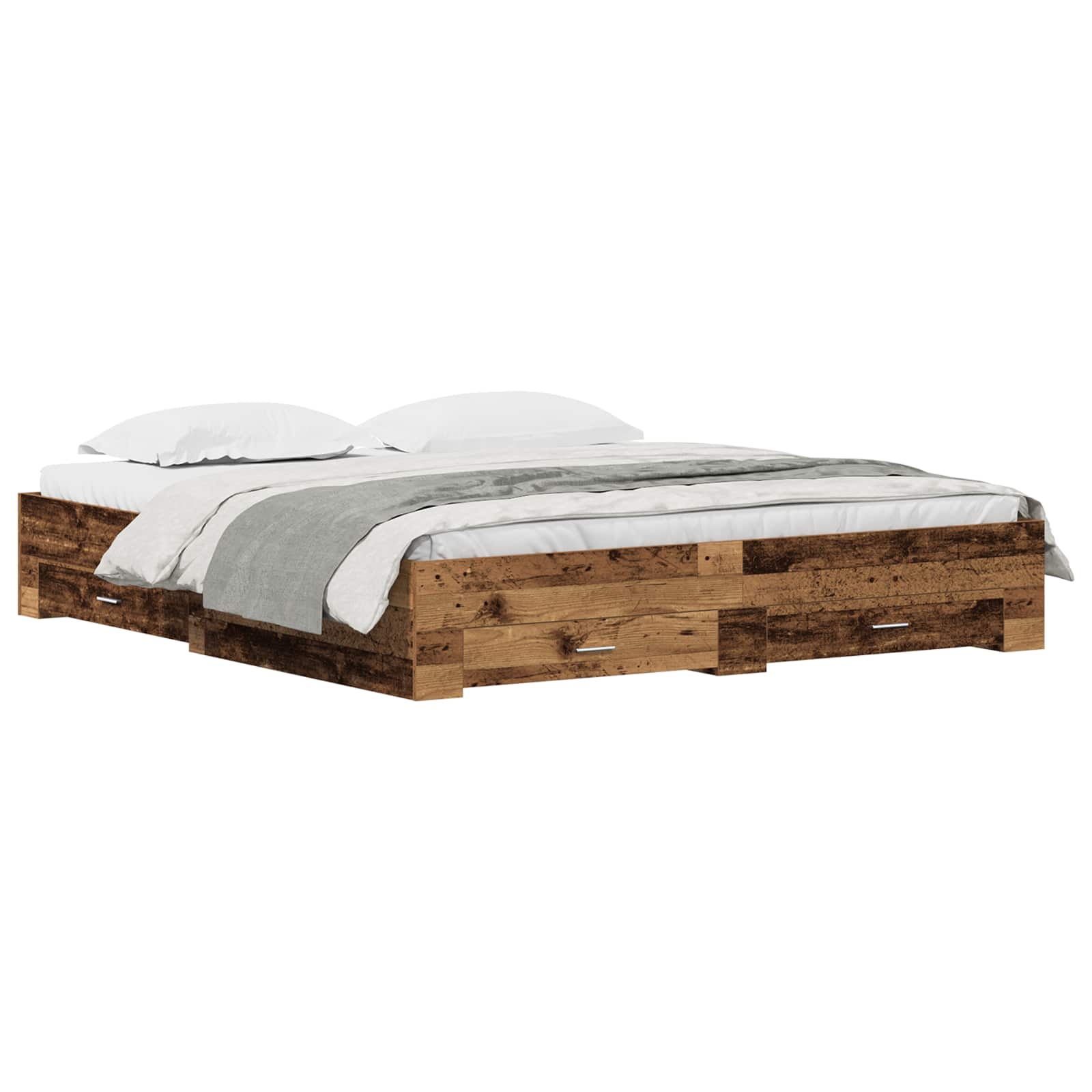 vidaXL Ramka łóżka Stare drewno 180 x 200 cm Drewno inżynieryjne