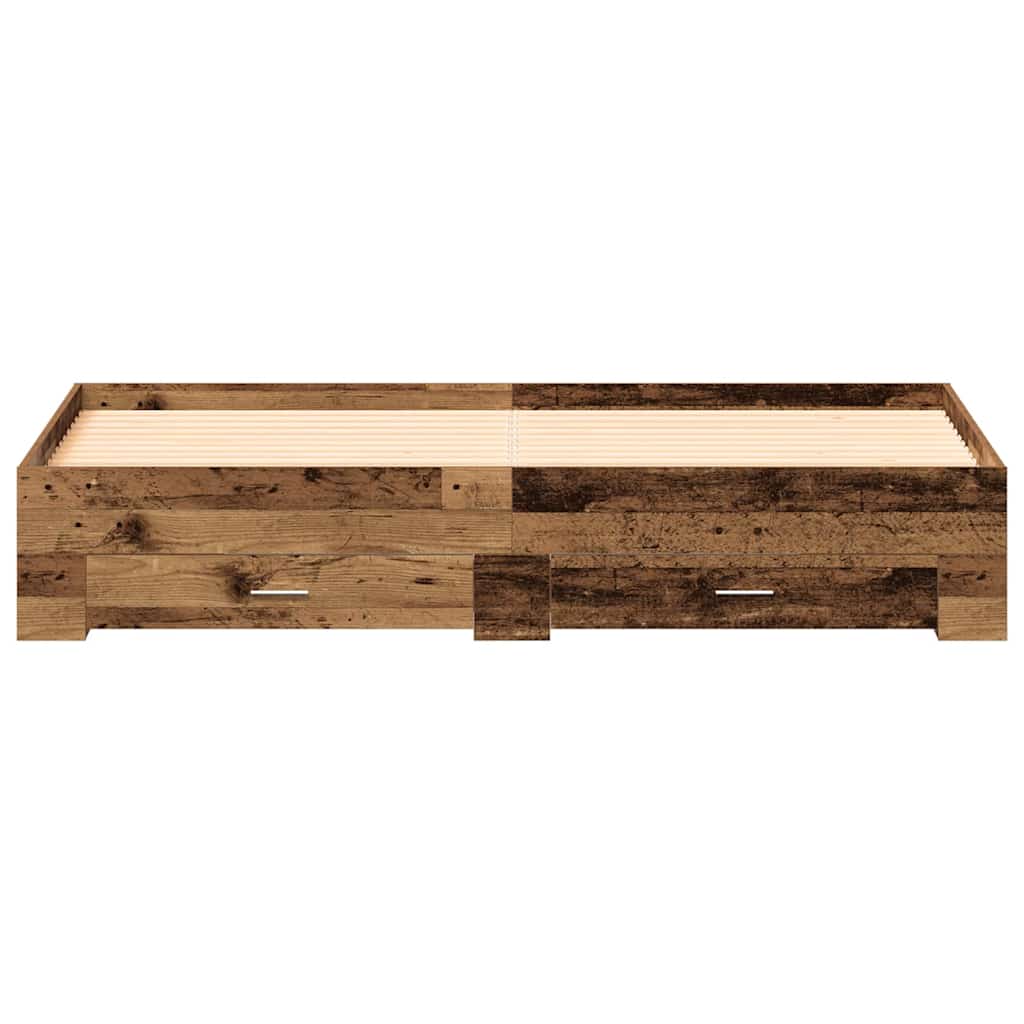 vidaXL Ramka łóżka Stare drewno 180 x 200 cm Drewno inżynieryjne