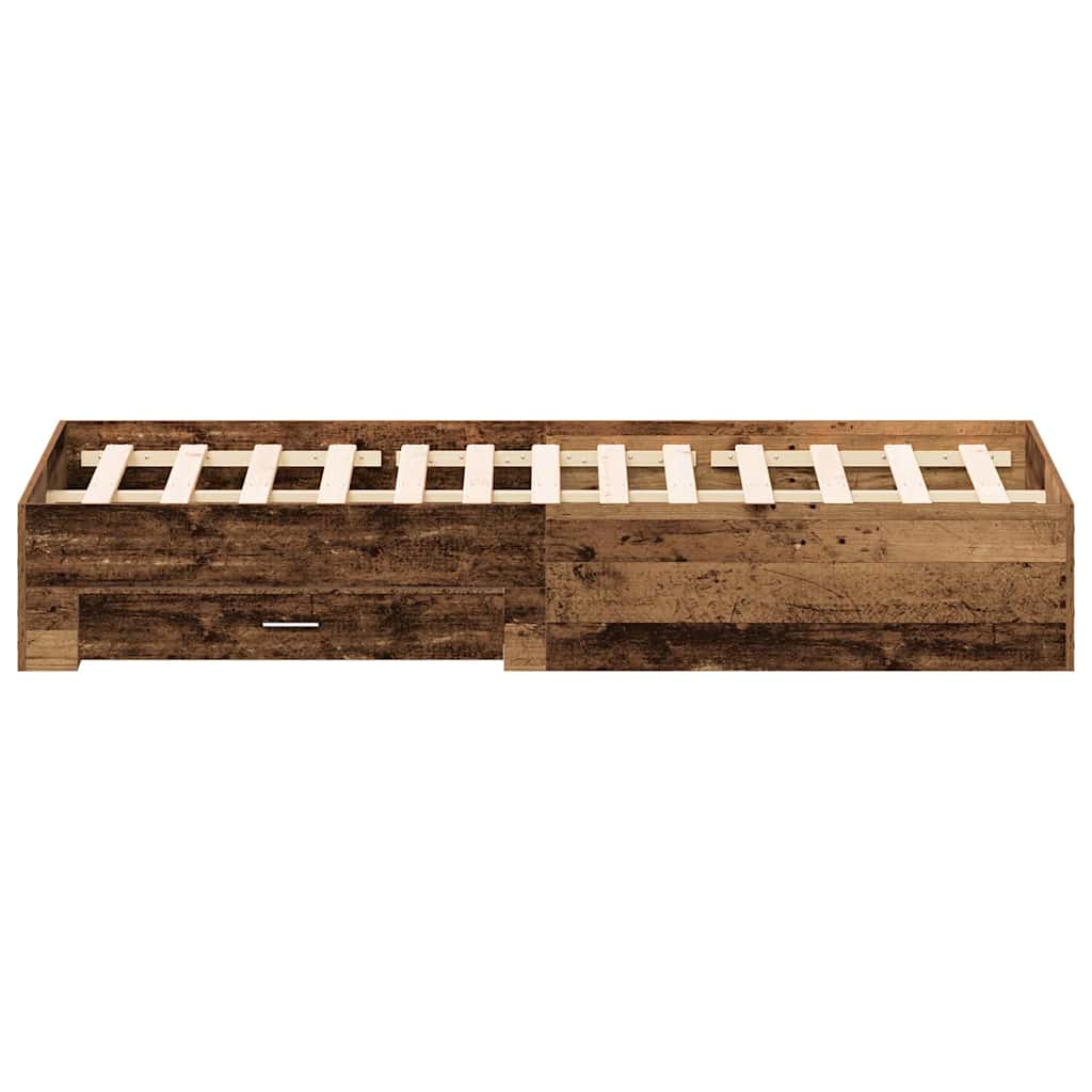 vidaXL Ramka łóżka Stare drewno 180 x 200 cm Drewno inżynieryjne