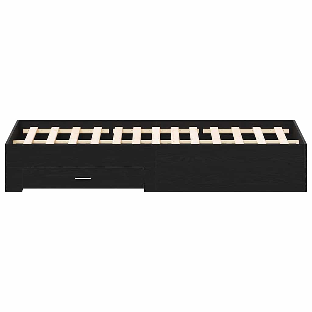 vidaXL Ramka łóżka Czarny Dąb 180 x 200 cm Materiał drewnopochodny
