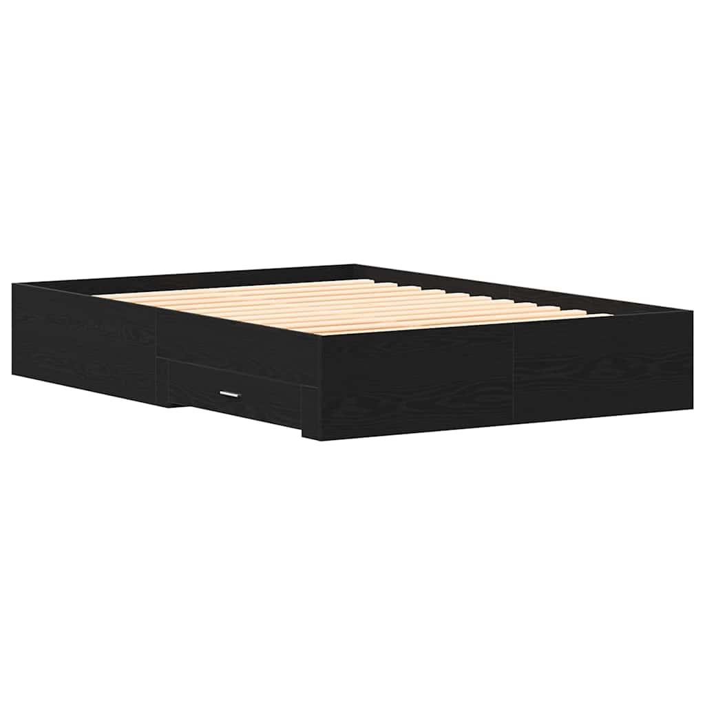 vidaXL Ramka łóżka Czarny Dąb 160 x 200 cm Materiał drewnopochodny