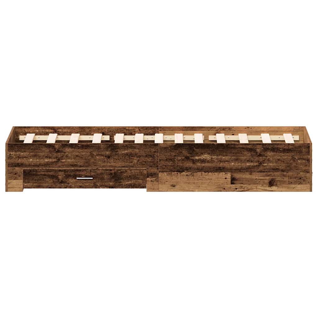 vidaXL Ramka łóżka Stare drewno 120 x 200 cm Materiał drewnopochodny