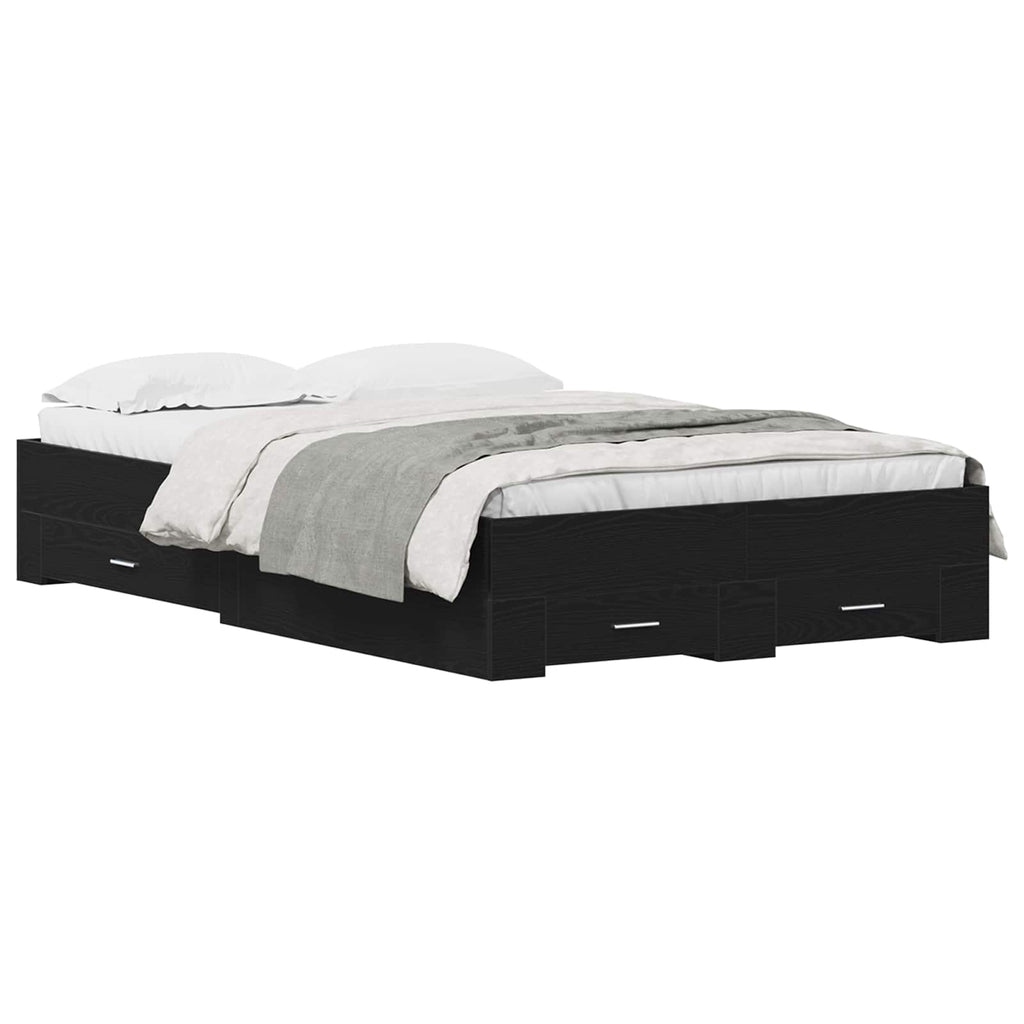 vidaXL Ramka łóżka Czarny Dąb 120 x 200 cm Materiał drewnopochodny