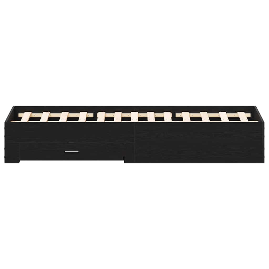vidaXL Ramka łóżka Czarny Dąb 140 x 190 cm Materiał drewnopochodny