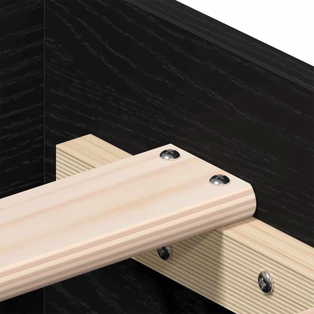 vidaXL Ramka łóżka Czarny Dąb 135 x 190 cm Materiał drewnopochodny