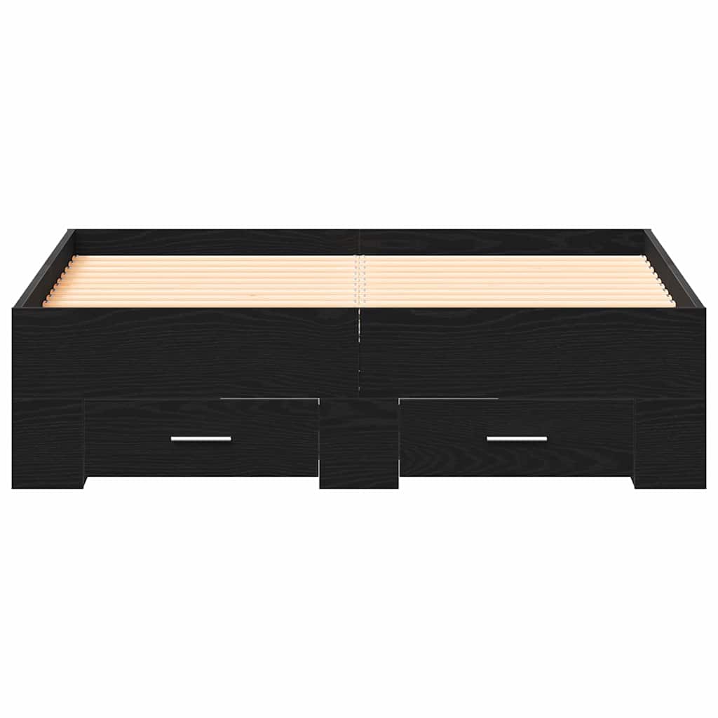 vidaXL Ramka łóżka Czarny Dąb 120 x 190 cm Materiał drewnopochodny