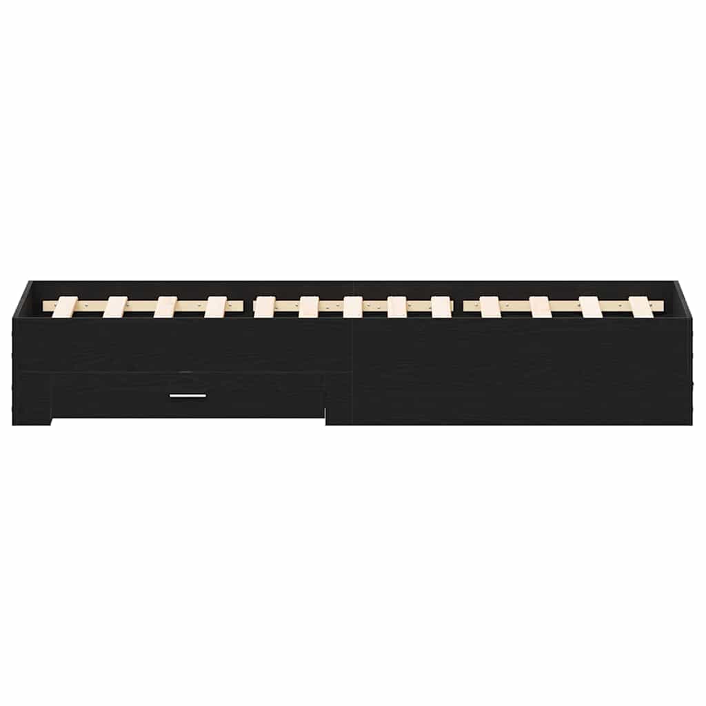 vidaXL Ramka łóżka Czarny Dąb 120 x 190 cm Materiał drewnopochodny