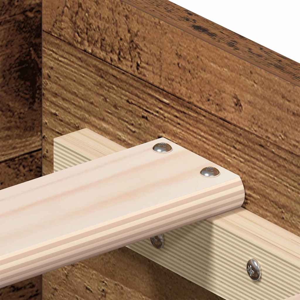 vidaXL Ramka łóżka Stare drewno 100 x 200 cm Materiał drewnopochodny