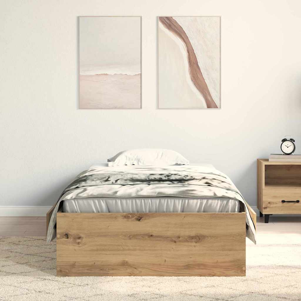 vidaXL Ramka łóżka z szufladą Dąb rzemieślniczy 100 x 200 cm