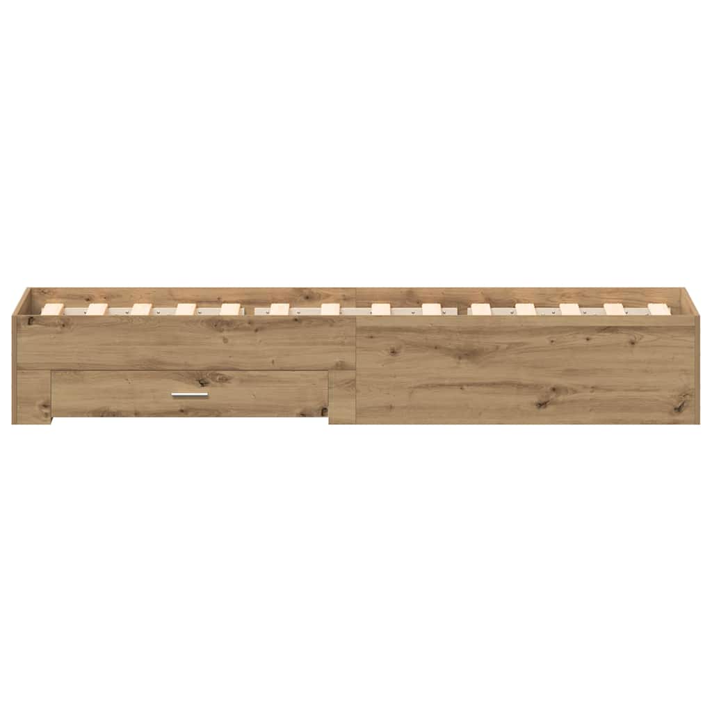 vidaXL Ramka łóżka z szufladą Dąb rzemieślniczy 100 x 200 cm