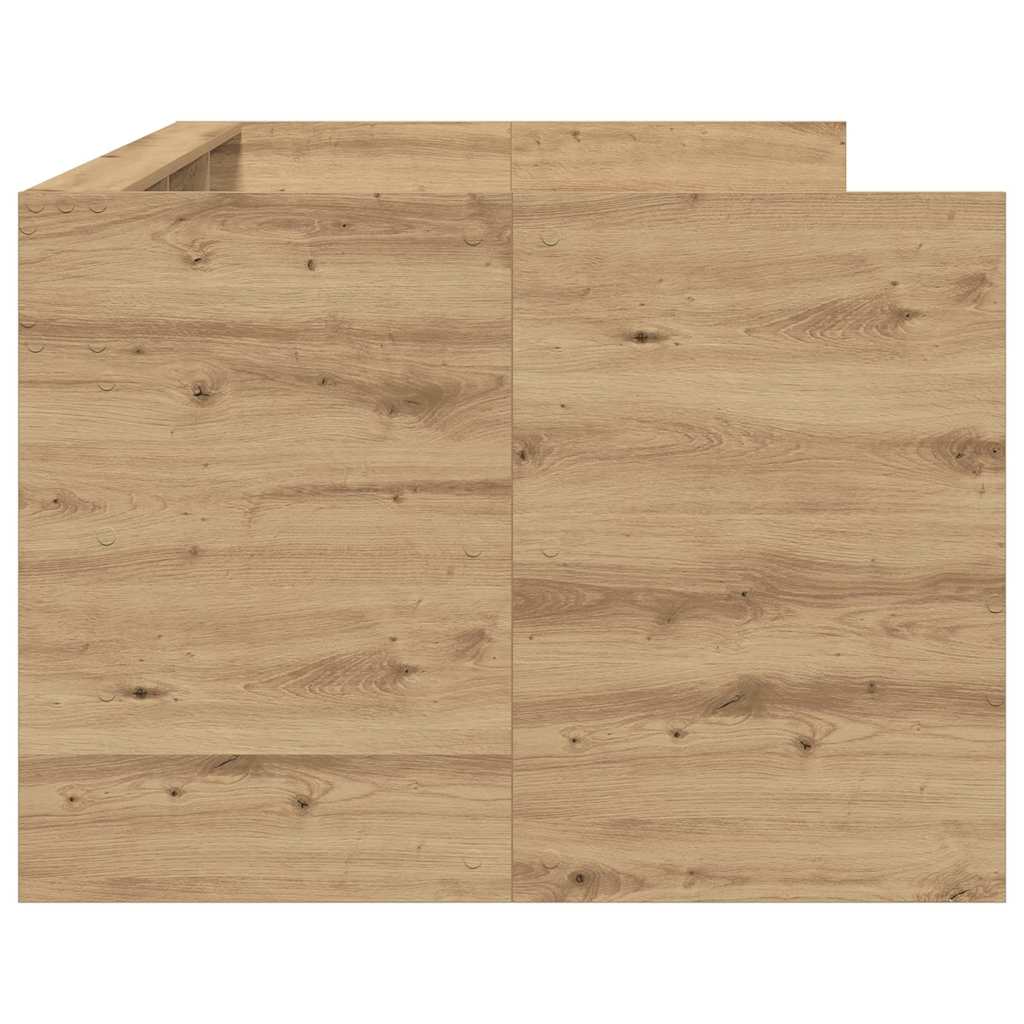 vidaXL Łóżko dzienne Z zagłówkiem Dąb rzemieślniczy 100 x 200 cm
