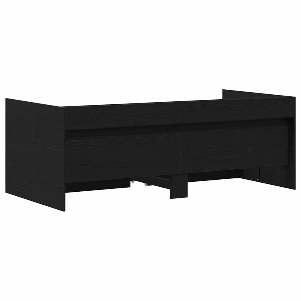 vidaXL Łóżko dzienne Czarny Dąb 100 x 200 cm Materiał drewnopochodny