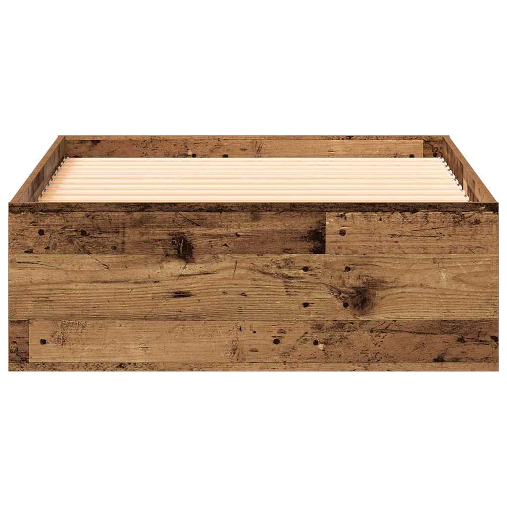 vidaXL Ramka łóżka Stare drewno 90 x 200 cm Materiał drewnopochodny