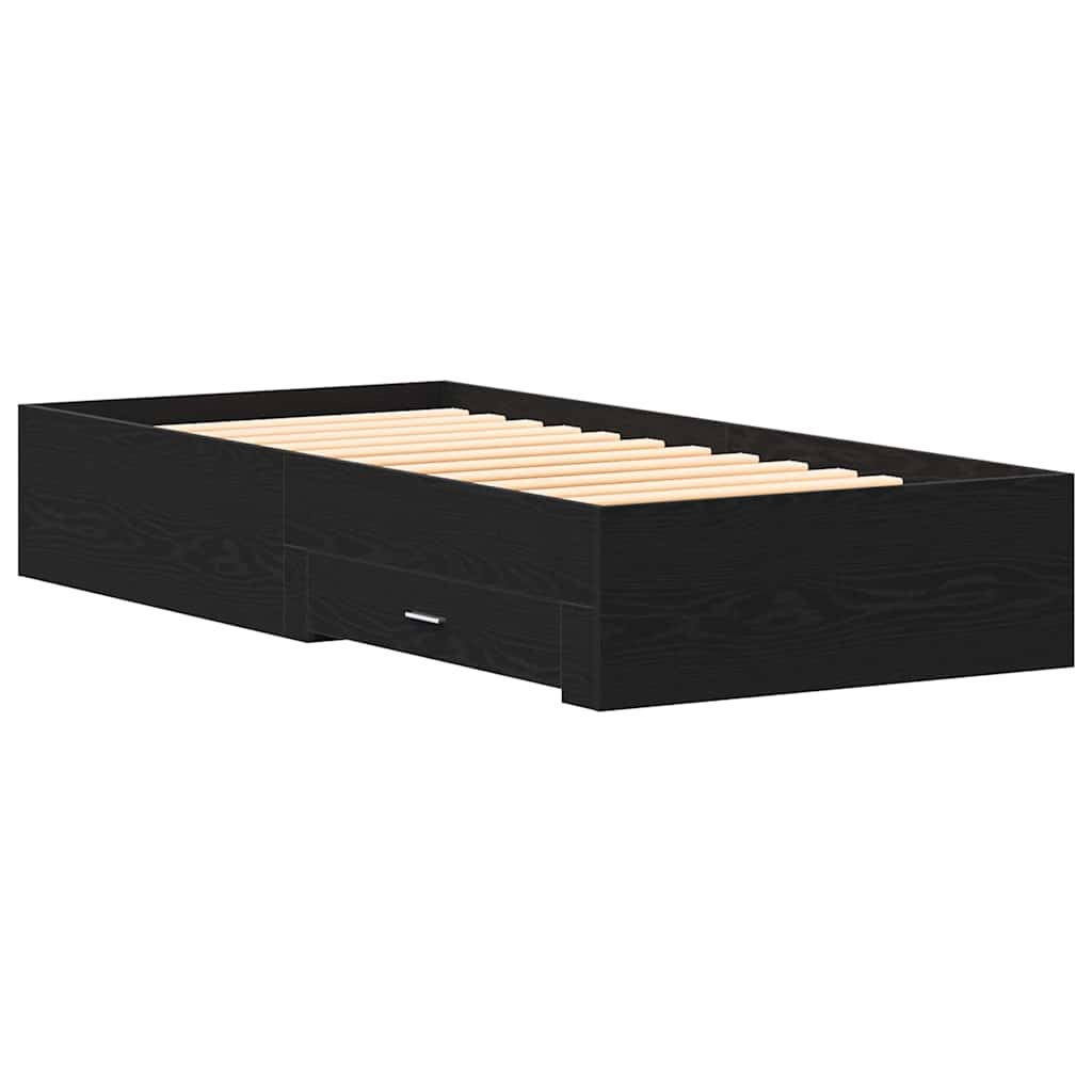 vidaXL Ramka łóżka Czarny Dąb 90 x 200 cm Materiał drewnopochodny