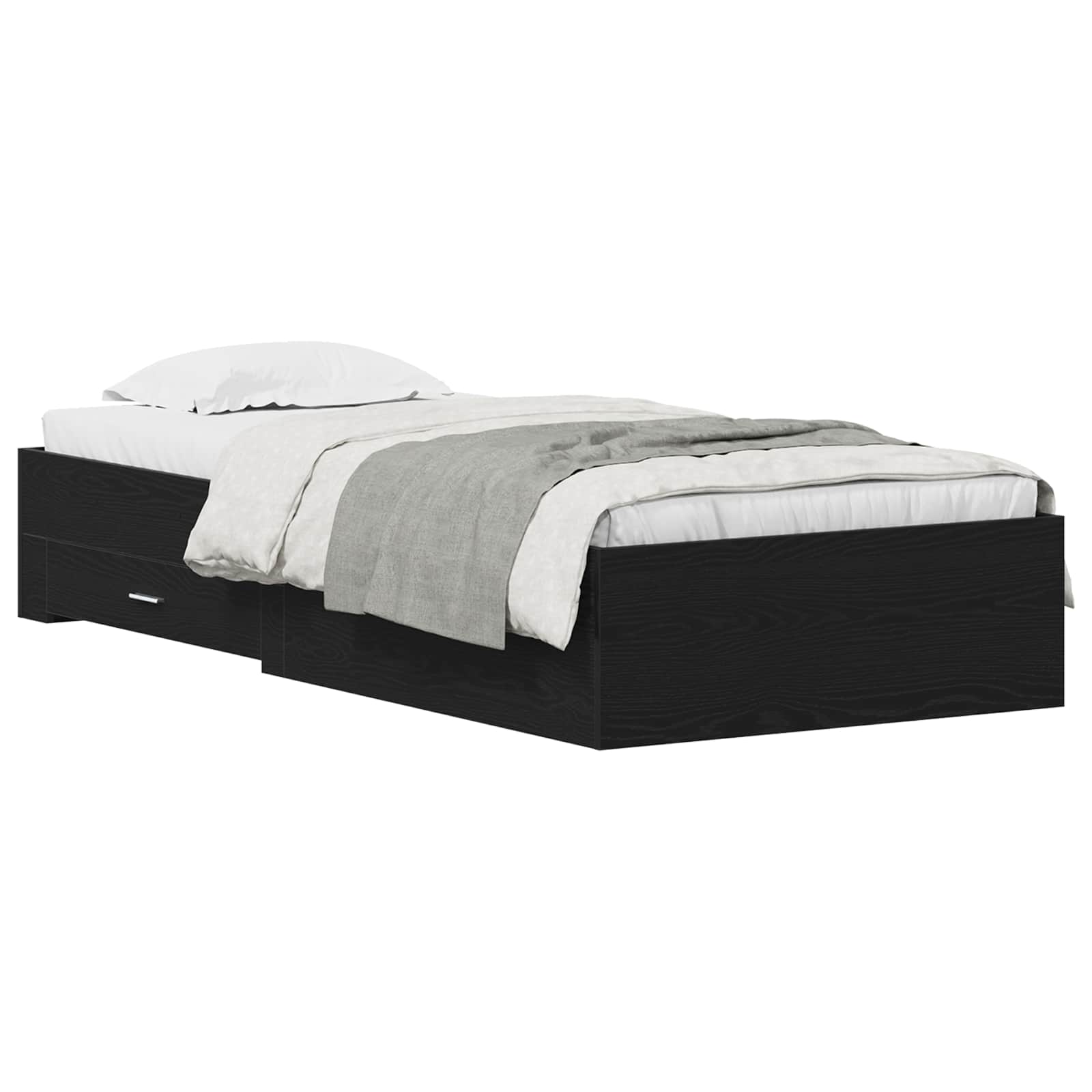 vidaXL Ramka łóżka Czarny Dąb 90 x 190 cm Materiał drewnopochodny