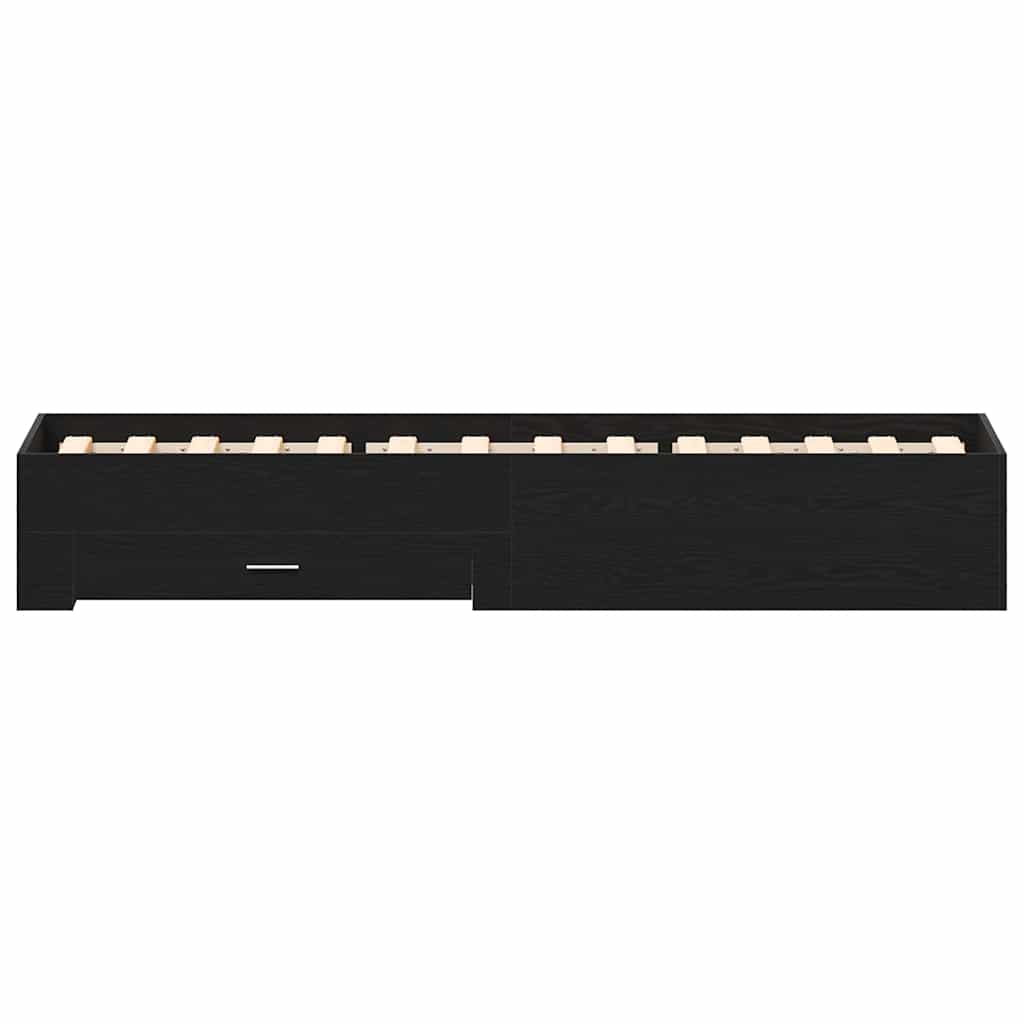 vidaXL Ramka łóżka Czarny Dąb 90 x 190 cm Materiał drewnopochodny