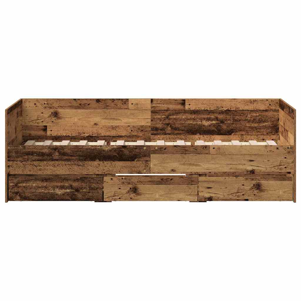 vidaXL Łóżko dzienne Stare drewno 90 x 200 cm Materiał drewnopochodny