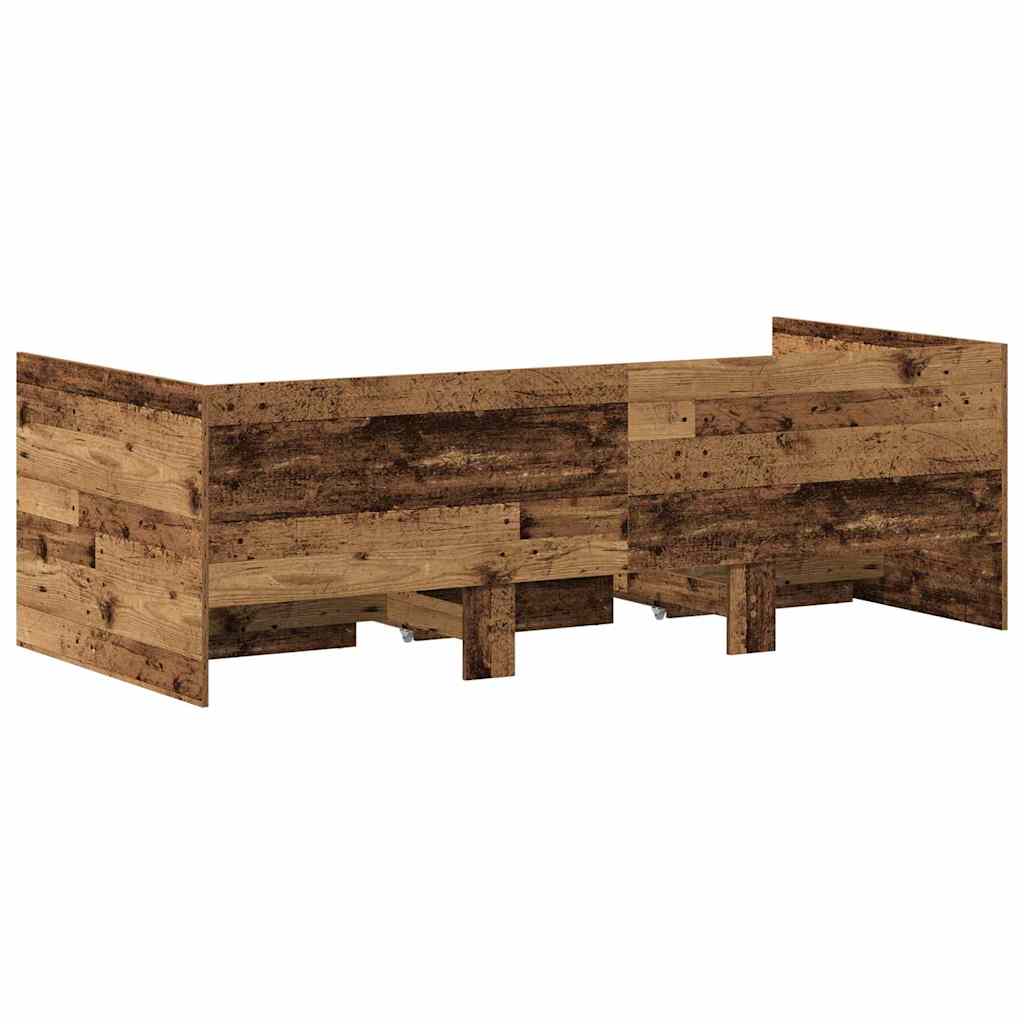 vidaXL Łóżko dzienne Stare drewno 90 x 190 cm Materiał drewnopochodny