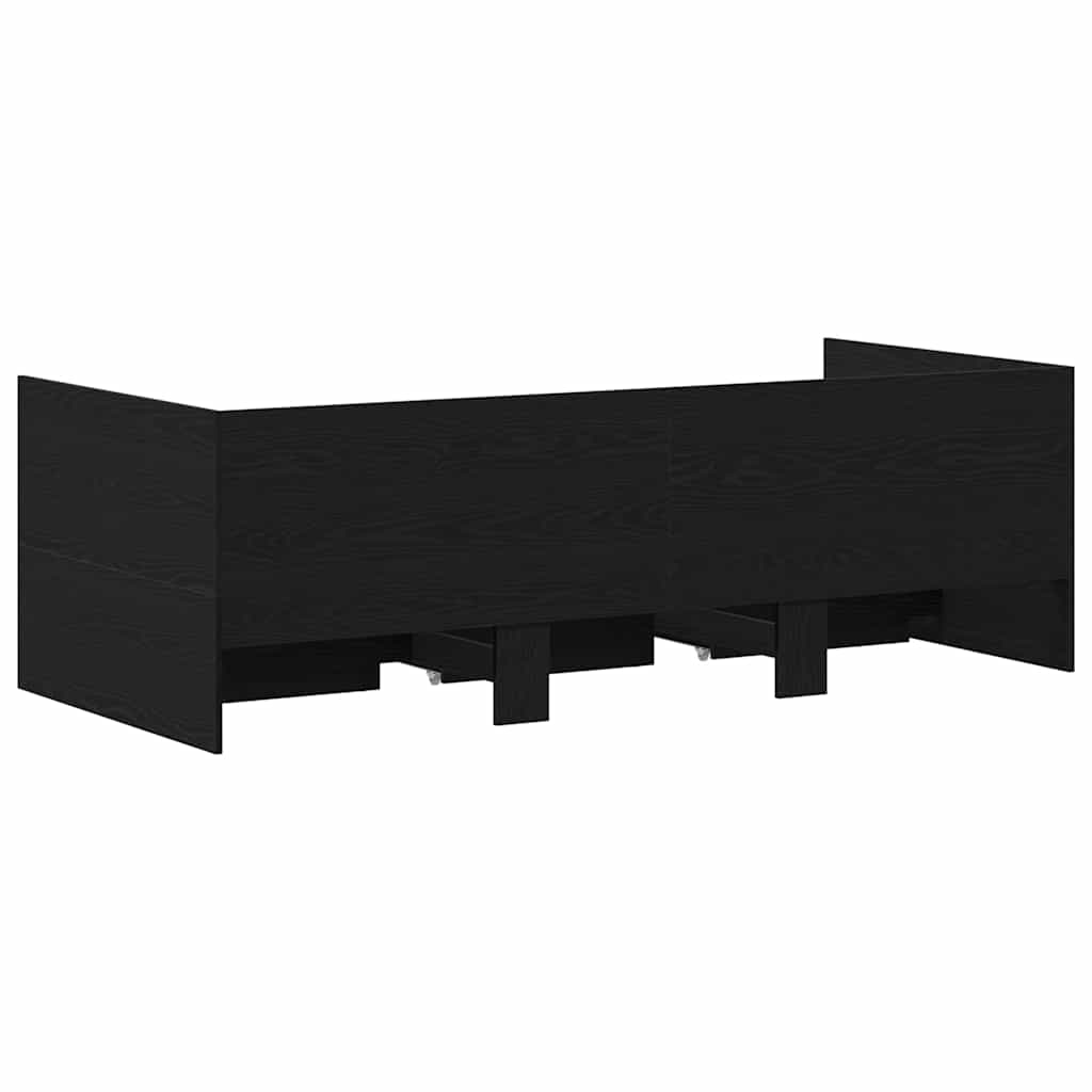 vidaXL Łóżko dzienne Czarny Dąb 90 x 190 cm Materiał drewnopochodny