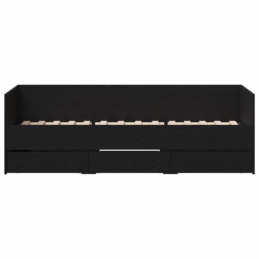 vidaXL Łóżko dzienne Czarny Dąb 90 x 190 cm Materiał drewnopochodny