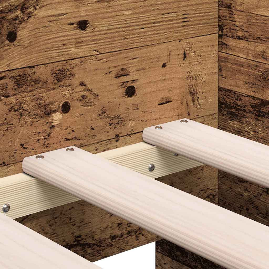 vidaXL Łóżko dzienne Stare drewno 90 x 200 cm Materiał drewnopochodny