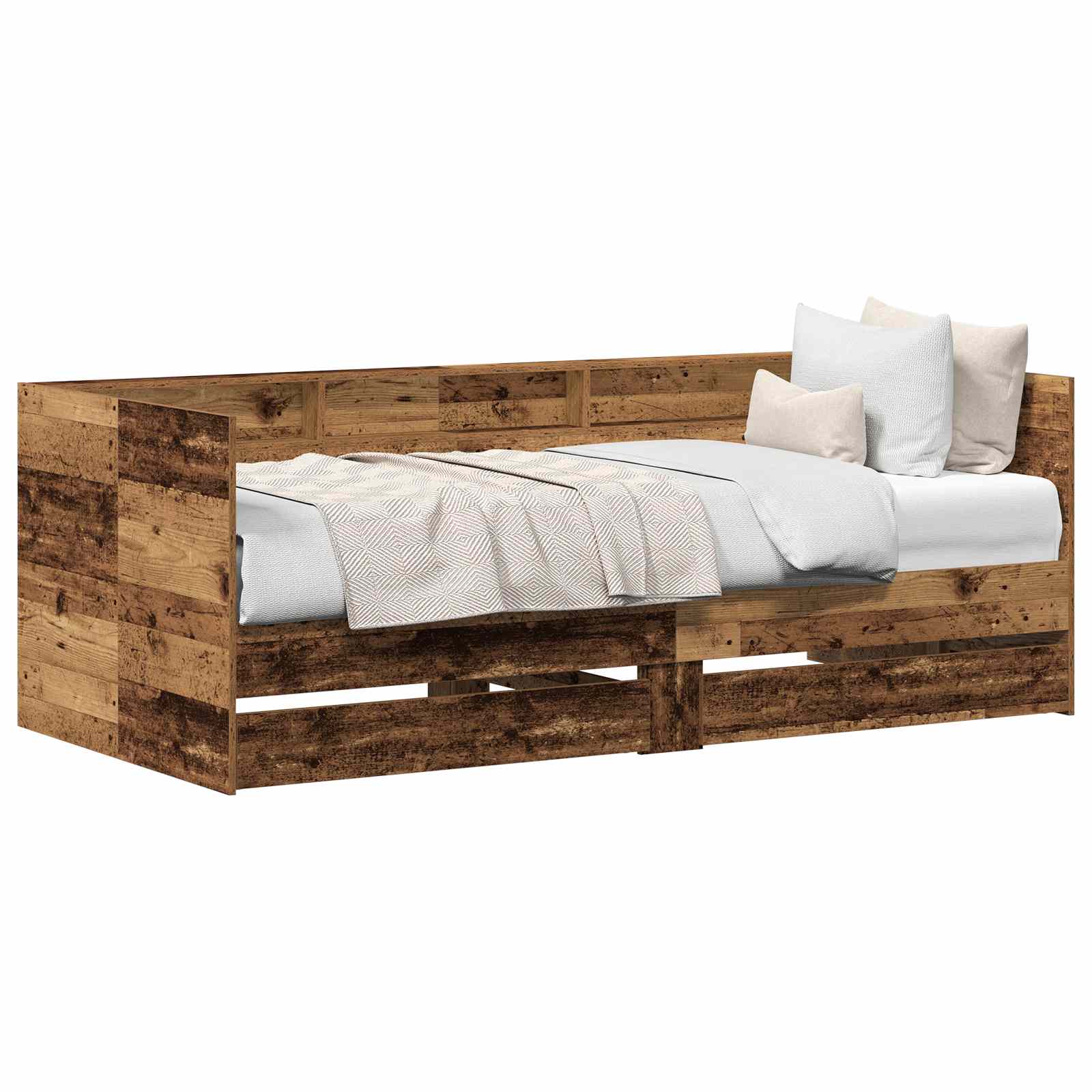 vidaXL Łóżko dzienne Stare drewno 90 x 200 cm Materiał drewnopochodny