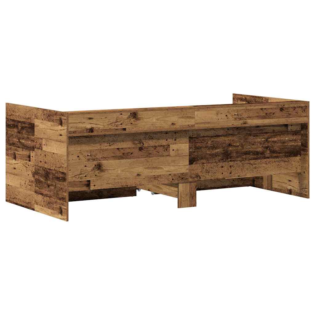 vidaXL Łóżko dzienne Stare drewno 90 x 190 cm Materiał drewnopochodny