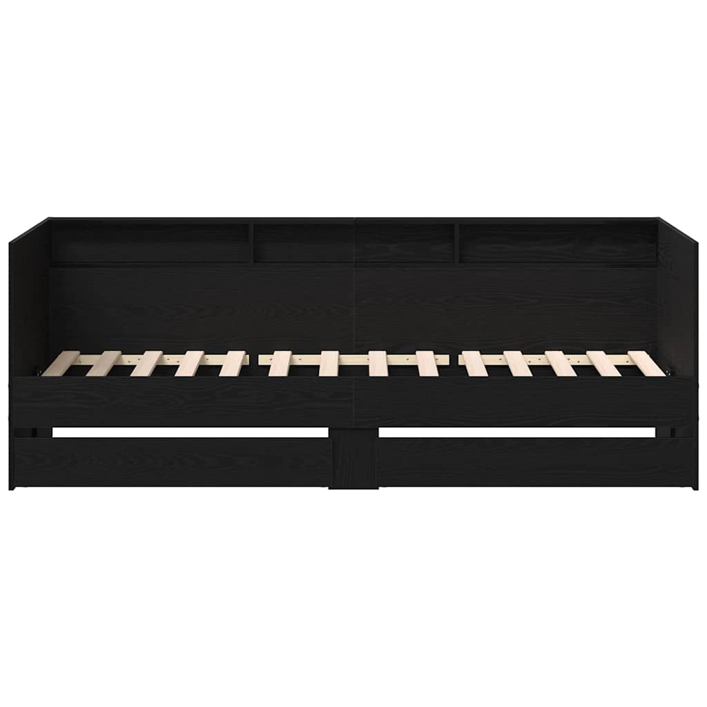 vidaXL Łóżko dzienne Czarny Dąb 90 x 190 cm Materiał drewnopochodny