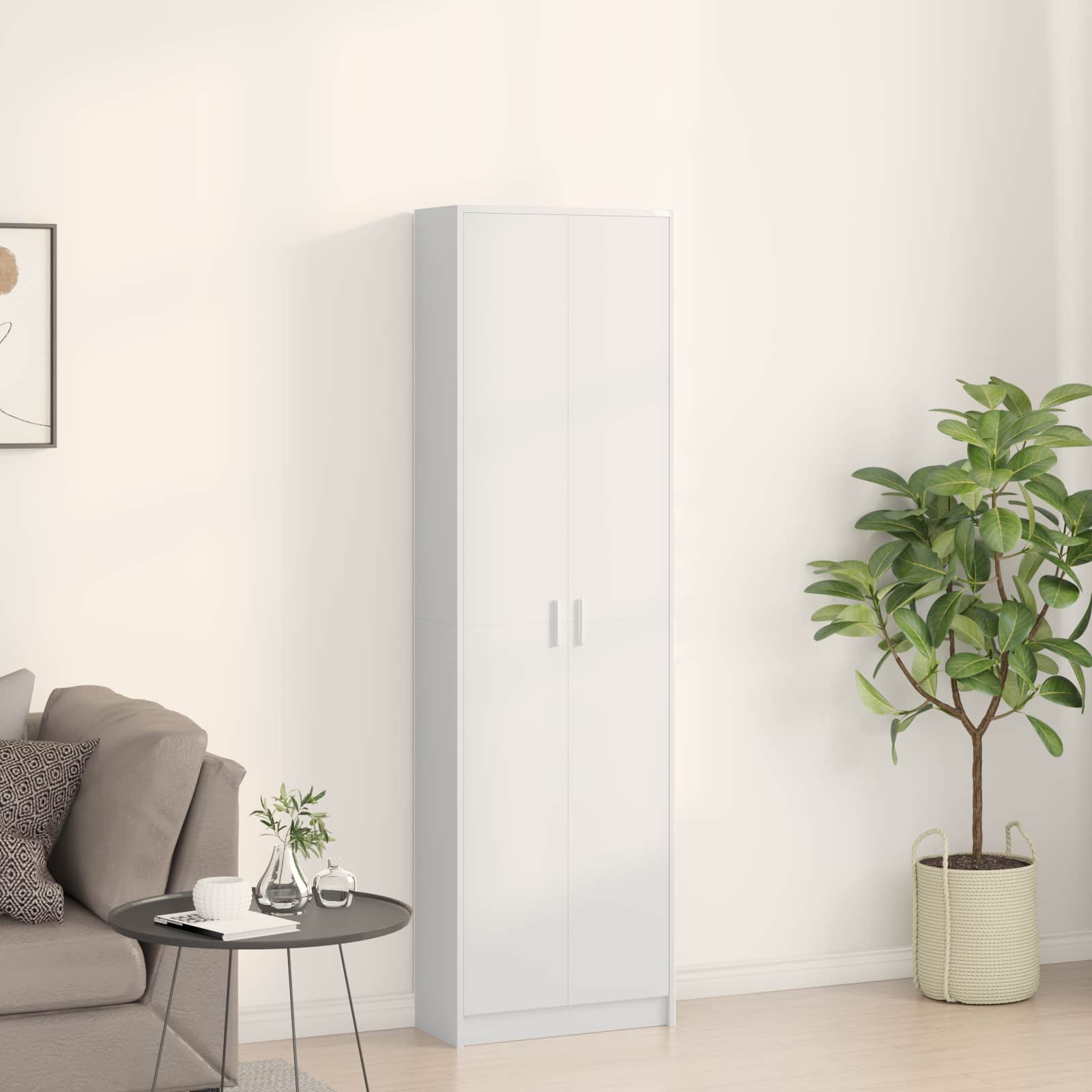 vidaXL Garderoba Biały 55 x 25 x 189 cm Materiał drewnopochodny