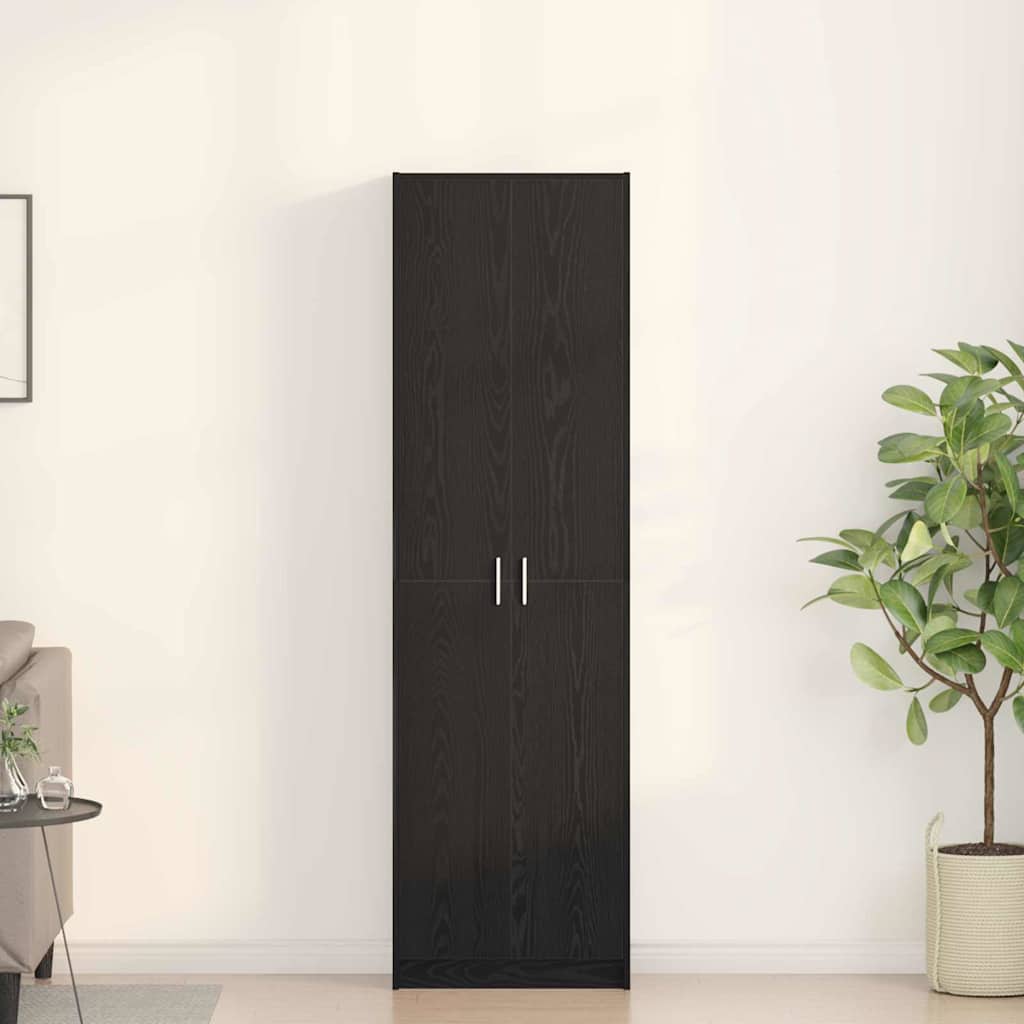 vidaXL Garderoba Czarny Dąb 55 x 25 x 189 cm Materiał drewnopochodny