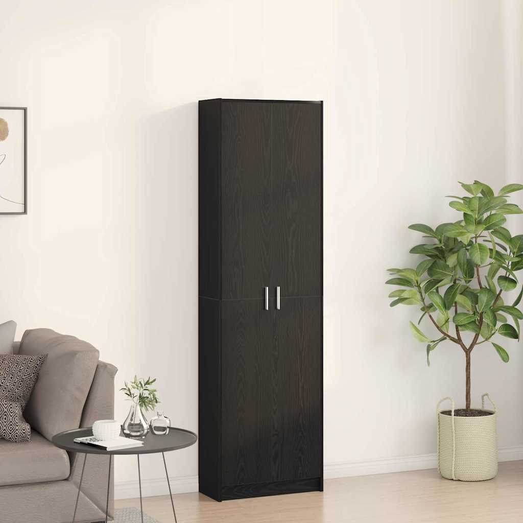 vidaXL Garderoba Czarny Dąb 55 x 25 x 189 cm Materiał drewnopochodny