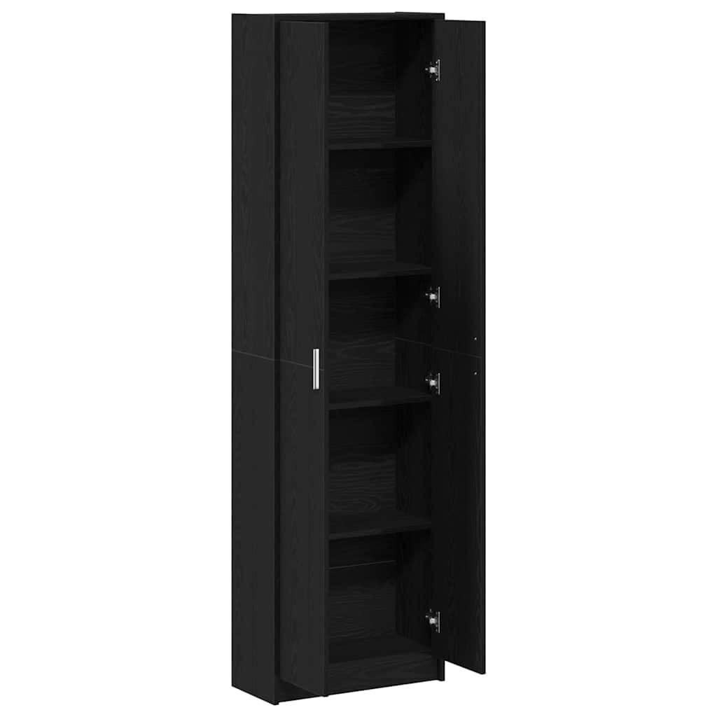 vidaXL Garderoba Czarny Dąb 55 x 25 x 189 cm Materiał drewnopochodny
