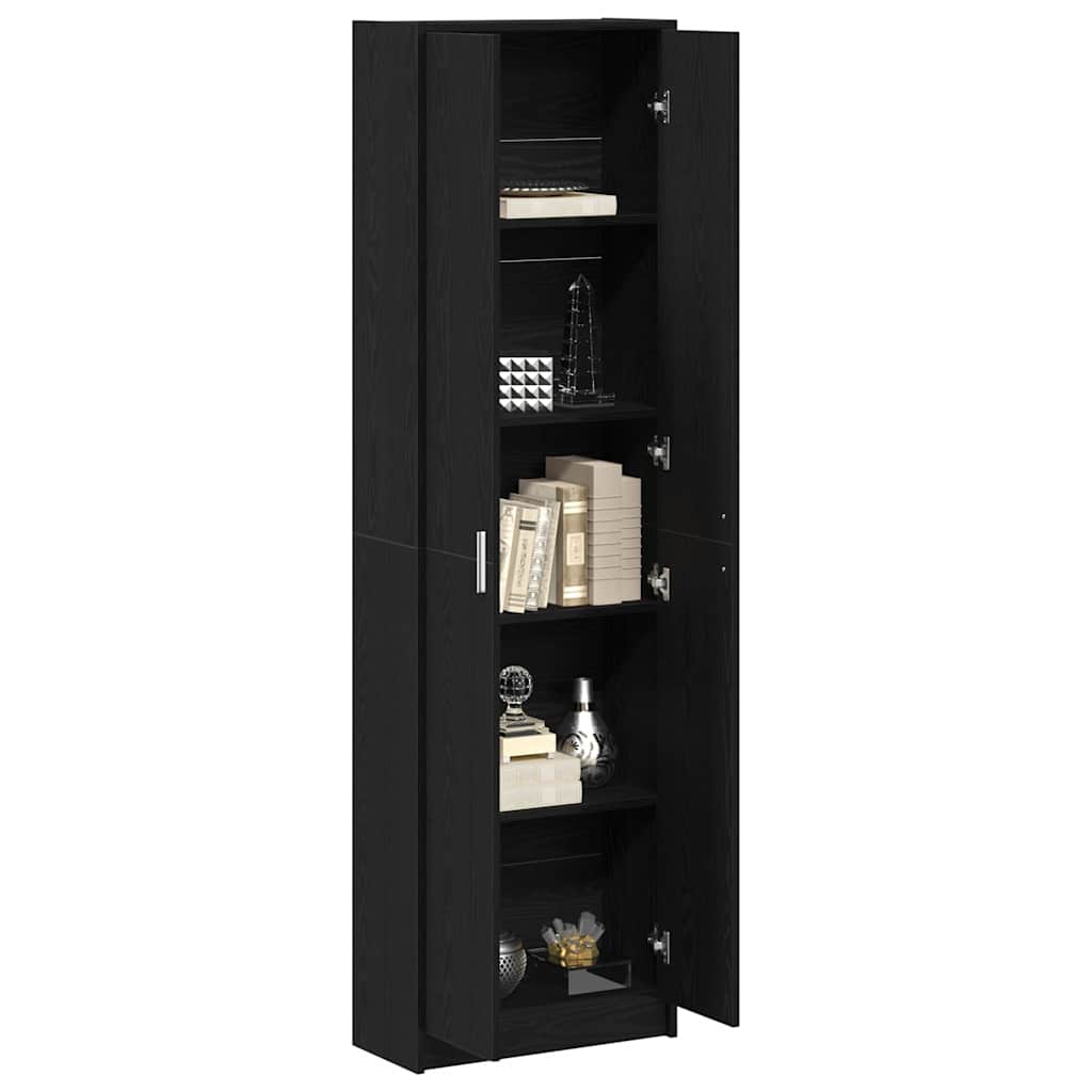 vidaXL Garderoba Czarny Dąb 55 x 25 x 189 cm Materiał drewnopochodny