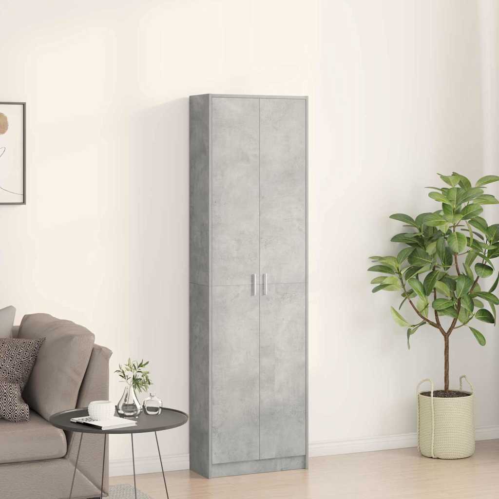 vidaXL Garderoba z półką z drzwiami Betonowy szary 55 x 25 x 189 cm