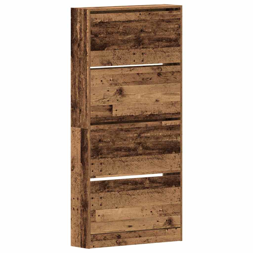 vidaXL Szafka na buty z półką Stare drewno 80 x 21 x 163,5 cm